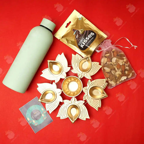 Matte Finish Water Bottle Diwali Combo Gift Set